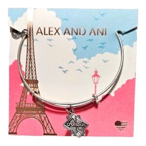 Alex and Ani Silver Amour Charm AdjustableBangle